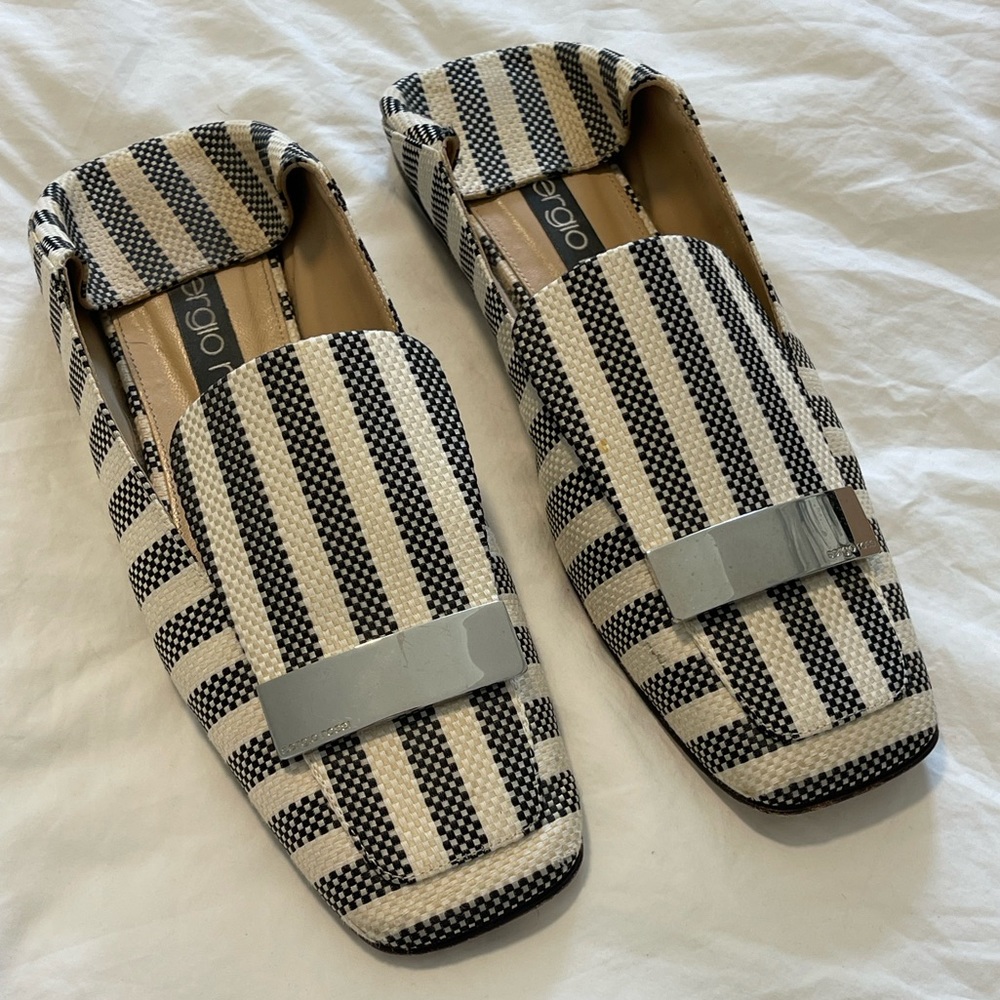 Sergio Rossi striped loafer/slide